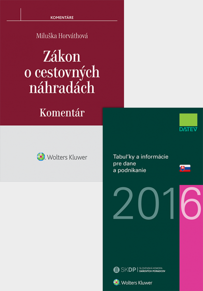 Balíček - Komentár k zákonu o cestovných náhradách + Tabuľky pre podnikanie 2016